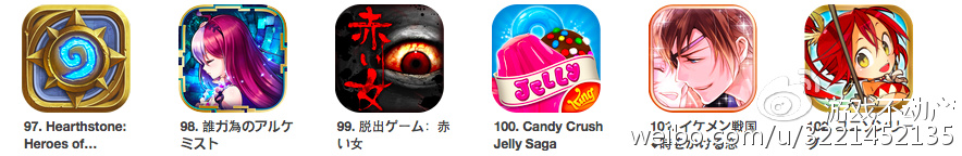 今日日本APP游戏热度排名第97位
